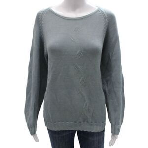 Salvatore Ferragamo Womens Pullover Sweater Blue Boat Neck Long Sleeve Size S